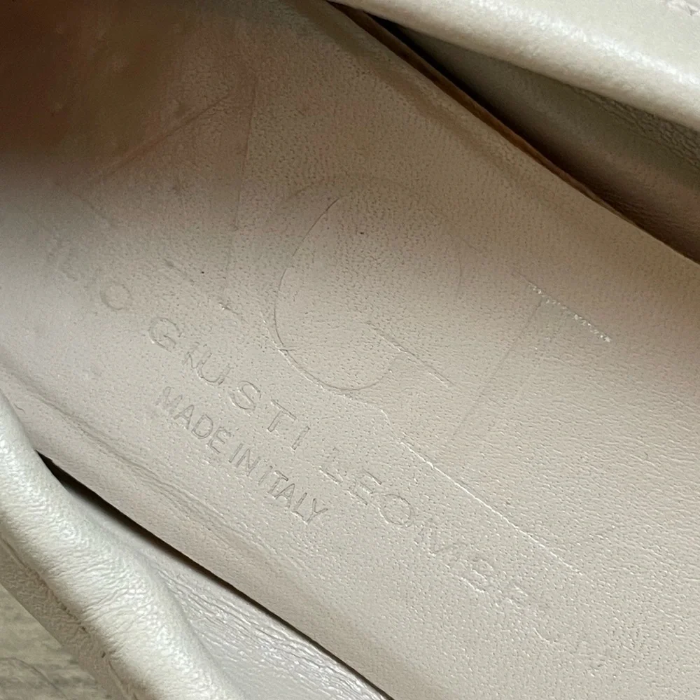 AGL Tan Leather Snakeskin Ballerina Flats Size 7 - Picture 8 of 11